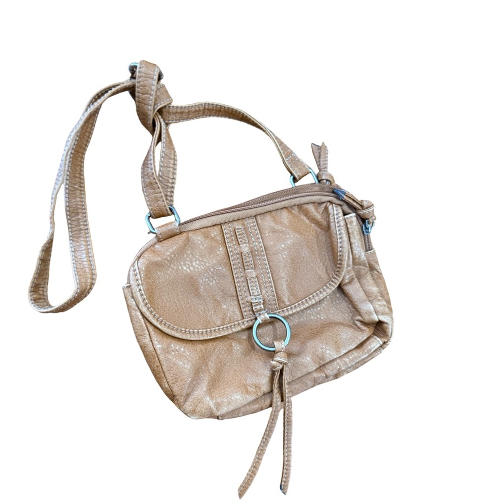 Arizona Jean Company Vintage Full Leather Shoulder Bag Tan Distressed
